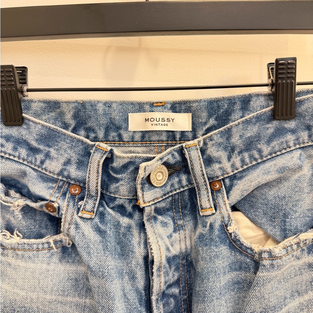 Moussy Vintage Faded Blue Denim Jeans - Picture 2 of 7